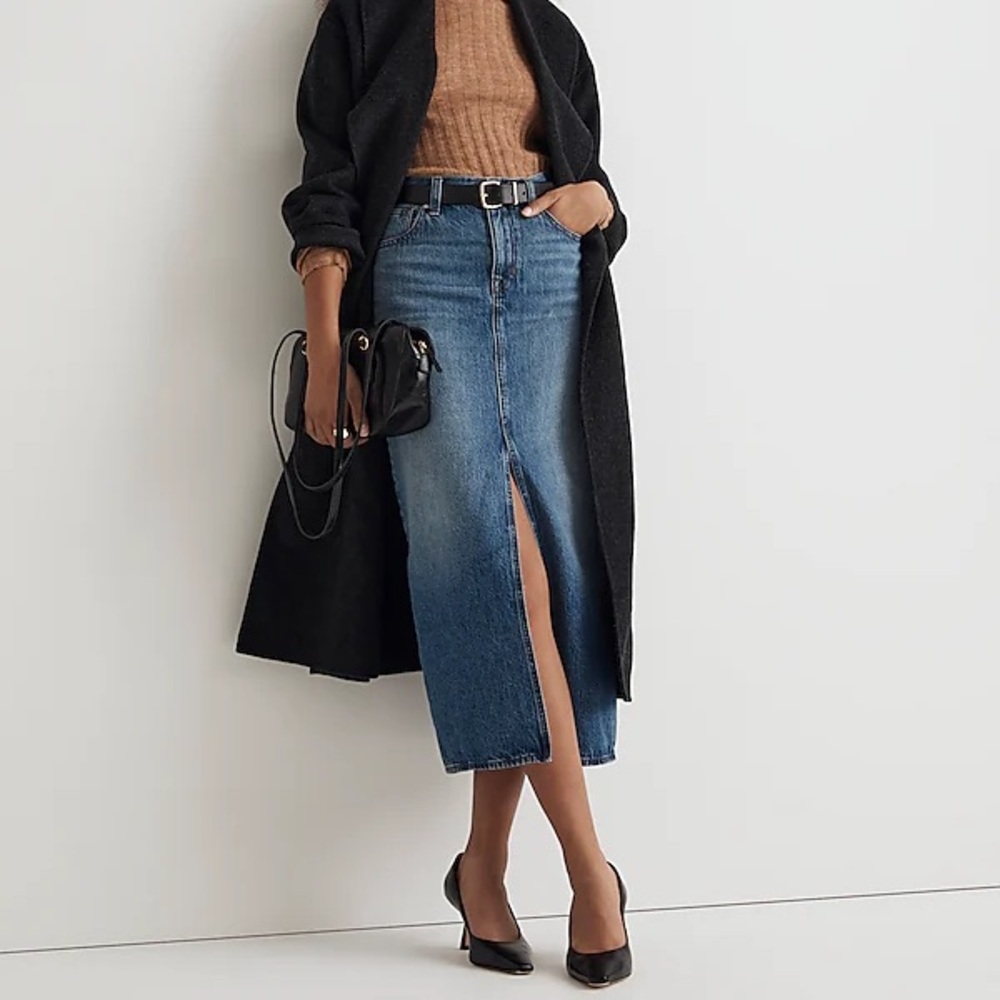 Madewell Denim Mid-Rise Maxi Skirt in Pratt Wash, size 29